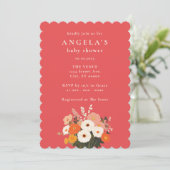 Invitation Baby shower de bouquet floral peint en gras (Debout devant)