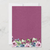 Invitation Baby shower de Bourgogne de la Marine Florale mode (Dos)