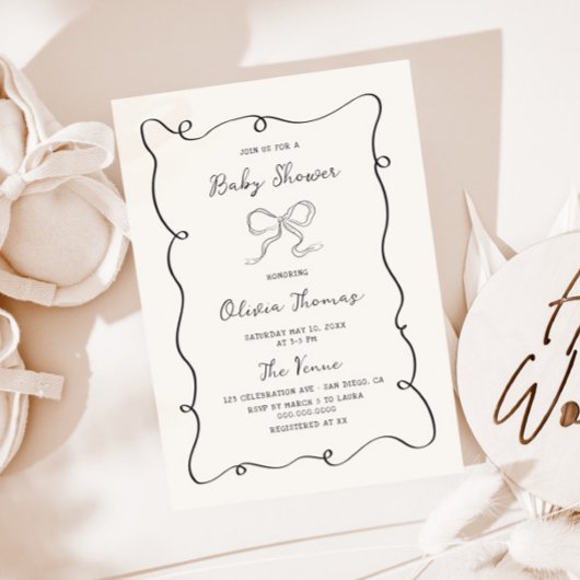Invitation Baby shower De Bow Neutre Et Neutre Selon Le Sexe