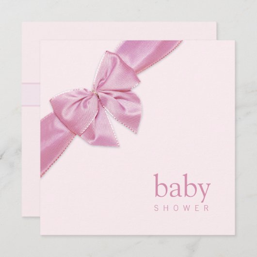Invitation Baby shower de Bow rose (Devant / Derrière)