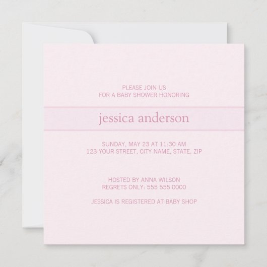 Invitation Baby shower de Bow rose (Dos)