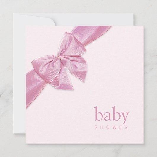 Invitation Baby shower de Bow rose (Devant)