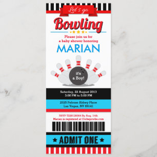 Invitation Baby shower de Bowling Ticket Pass