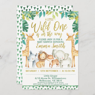 Invitation Baby shower de Boys Wild One Safari Jun