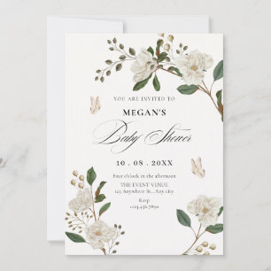Invitation Baby shower de branche de fleurs