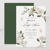 Invitation Baby shower de branche de fleurs (Devant / Derrière)