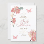 Invitation Baby shower de branche florale (Devant)