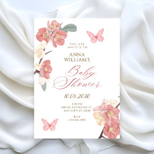 Invitation Baby shower de branche florale