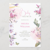 Invitation Baby shower de branche florale (Devant)