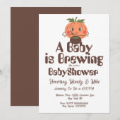 Invitation Baby shower de brasserie citrouille fête d'Hallowe (Devant / Derrière)