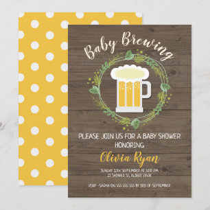 Invitation Baby shower de brasserie neutre pour les femmes In