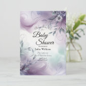 Invitation Baby shower de broyeurs de lavande et d'aquarelle (Debout devant)