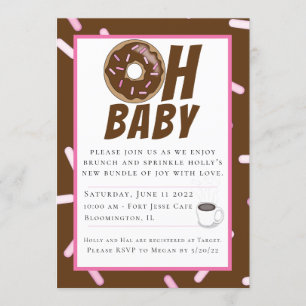Invitation Baby shower de Brunch au chocolat