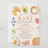 Invitation Baby shower de Brunch Bébé à l'aquarelle mignonne (Devant)