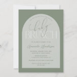 Invitation Baby shower de Brunch Bébé Vert Sage<br><div class="desc">Fêtez l'arrivée prochaine de votre petit avec cette invitation amusante baby shower Baby Brunch. Décorée d'une palette de couleurs vert sage subtile et classique, cette invitation est parfaite pour une douche à thème brunch. La police ludique et le design élégant capteront l'attention de vos invités et donnent le ton pour...</div>