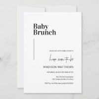 Baby shower de Brunch minimal pour bébé noir et bl