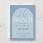 Invitation Baby shower de Brunch pour bébé bleu Dusty (Devant)