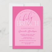 Invitation Baby shower de Brunch pour bébé rose Fille Invitat (Devant)