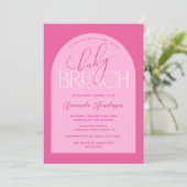 Invitation Baby shower de Brunch pour bébé rose Fille Invitat (Debout devant)
