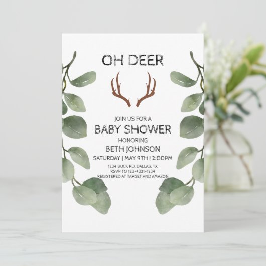 Invitation Baby shower de bûcheron (Debout devant)
