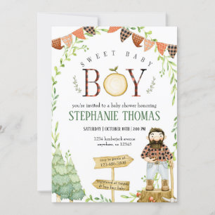 Invitation Baby shower de bûcheron