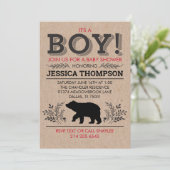 Invitation Baby shower de bûcheron (Debout devant)