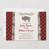 Invitation Baby shower de Buffalo ou de Bison Great Plains (Devant)