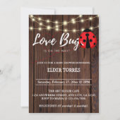 Invitation Baby shower de bug d'amour rustique (Devant)