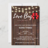 Invitation Baby shower de bug d'amour rustique (Devant)