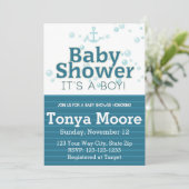 Invitation Baby shower de bulle bleue (Debout devant)