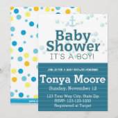 Invitation Baby shower de bulle bleue (Devant / Derrière)