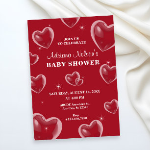 Invitation baby shower de bulle Red Heart