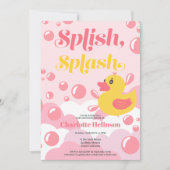 Invitation Baby shower de bulles éclaboussantes de canard en  (Devant)