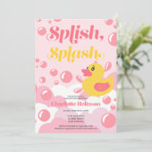 Invitation Baby shower de bulles éclaboussantes de canard en  (Debout devant)