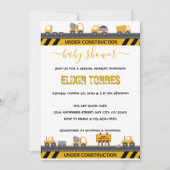 Invitation Baby shower de bulles en construction (Devant)