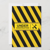 Invitation Baby shower de bulles en construction (Dos)