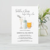 Invitation Baby shower de bulles et brasseries vert Neutral C (Debout devant)