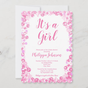Invitation Baby shower de bulles roses