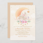 Invitation Baby shower de Bunny Boho Watercolor moderne (Devant / Derrière)