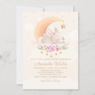 Invitation Baby shower de Bunny Boho Watercolor moderne
