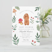 Invitation Baby shower de Bunny de Bunny de Boodland Fall (Debout devant)