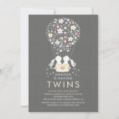 Invitation Baby shower de Bunny TWINS Bunny à air  (Devant)