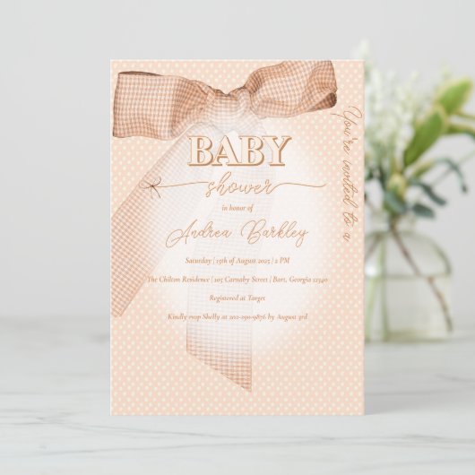 Invitation Baby shower de cache de cache (Debout devant)