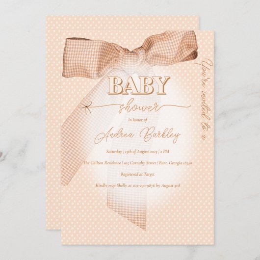 Invitation Baby shower de cache de cache (Devant / Derrière)