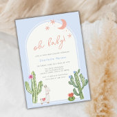 Invitation Baby shower de cactus d'arc Boho bleu neutre par s