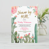 Invitation Baby shower de cactus mexicain par courrier (Debout devant)