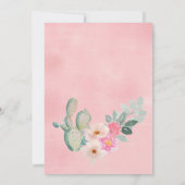 Invitation Baby shower de cactus mexicain par courrier (Dos)