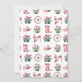 Invitation Baby shower de cactus occidental de cagoule rose (Dos)