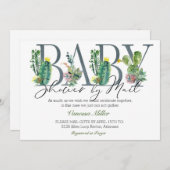 Invitation Baby shower de Cactus par courrier (Devant / Derrière)