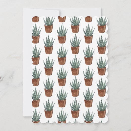 Invitation Baby shower de cactus Succulent Poted (Dos)